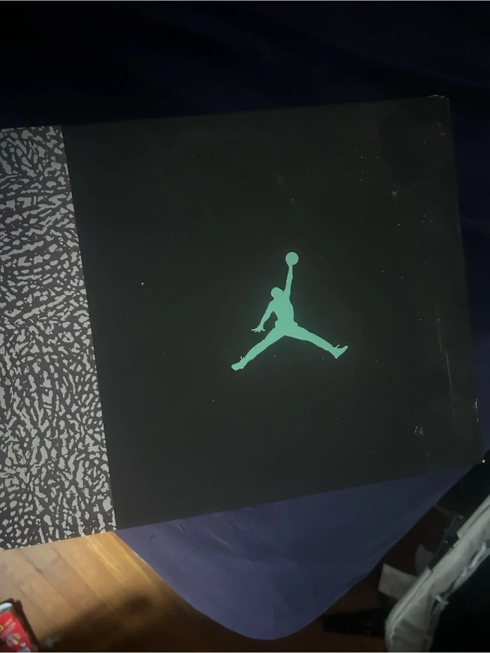 Jordan Men's Black Elephant Print Sneakers with Mint Accents